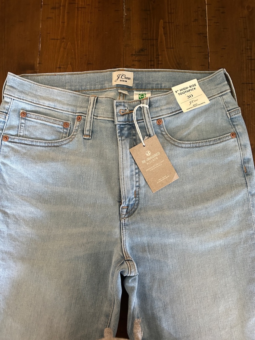 J.Crew 9” High Rise Toothpick Jeans Size 30 Light Wash Skinny NWT